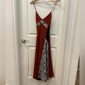 Orange/snake print/navy blue Trouvé midi dress - spaghetti cross back strap